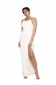 Sleeveless Ivory Low Back Sheath Halter Neck Formal Dress