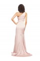 Sleeveless Pink Sheath One Shoulder Black Tie Formal Dress