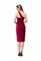 Sleeveless Black Sheath Stretch Crepe One Shoulder Formal Gowns