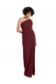 Sleeveless Burgundy Gold Sheath One Shoulder Formal Dress