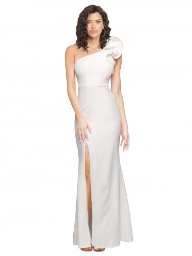 Affordable Sleeveless Ivory Sheath One Shoulder Formal Dress Canada