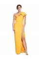 Sleeveless Saffron Sheath One Shoulder Formal Dress