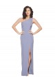 Sleeveless Smoke Blue Sheath One Shoulder Formal Dress