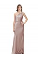 Sleeveless Dusty Pink Open Back Sheath One Shoulder Formal Dress