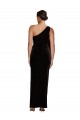 Sleeveless Black Sheath One Shoulder Formal Gowns
