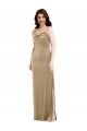 Sleeveless Champagne Sheath One Shoulder Black Tie Formal Dress