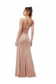 Sleeveless Pink Sheath One Shoulder Black Tie Formal Gowns