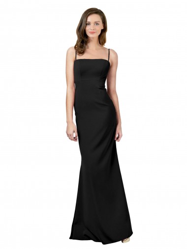 Affordable Sleeveless Black Open Back Sheath Spaghetti Straps Formal Dress Canada