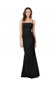 Sleeveless Black Open Back Sheath Spaghetti Straps Formal Dress