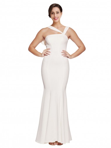 Affordable Sleeveless Ivory Low Back Sheath Square Neck Formal Dress Canada
