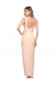 Sleeveless Nude Sheath Square Neck Formal Dress
