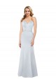 Sleeveless Light Sky Blue Low Back Sheath Strapless Formal Dress