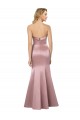 Sleeveless Light Sky Blue Low Back Sheath Strapless Formal Dress