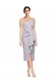 Sleeveless Arctic Lilac Low Back Sheath Strapless High Low Formal Dress