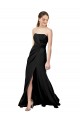 Sleeveless Black Low Back Sheath Strapless Formal Dress
