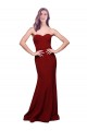Sleeveless Burgundy Low Back Sheath Sweetheart Formal Gowns