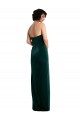 Sleeveless Dark Green Low Back Sheath Strapless Black Tie Formal Dress