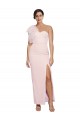 Sleeveless Pink Low Back Sheath One Shoulder Formal Dress