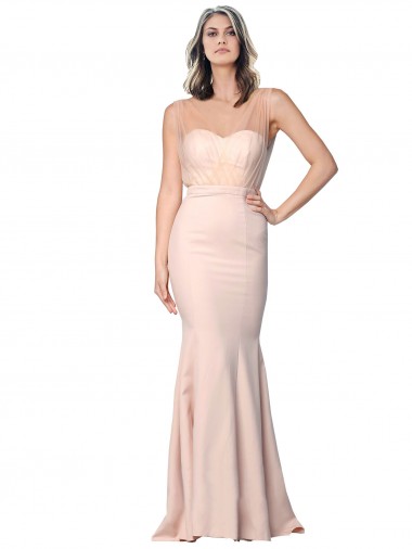 Affordable Sleeveless Nude Low Back Sheath Sweetheart Formal Dress Canada
