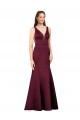 Sleeveless Burgundy V-Back Sheath V-Neck Formal Dress