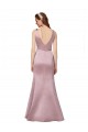 Sleeveless Burgundy V-Back Sheath V-Neck Formal Dress