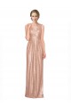 Sleeveless Rose Gold Sheath V-Neck Formal Dress