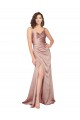 Sleeveless Dusty Pink V-Back Sheath V-Neck Black Tie Formal Dress