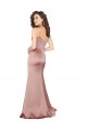 Sleeveless Dusty Pink V-Back Sheath V-Neck Black Tie Formal Dress