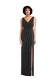 Sleeveless Black V-Back Sheath V-Neck Formal Dress