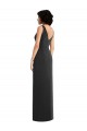 Sleeveless Black V-Back Sheath V-Neck Formal Dress