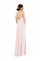 Sleeveless Pink Low Back Trumpet Halter Neck Formal Dress