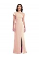Cap Sleeves Nude Trumpet One Shoulder Formal Dress