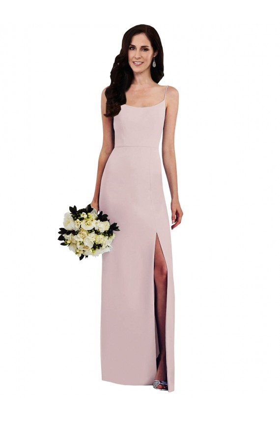 Sleeveless V-Back Trumpet Spaghetti Straps Formal Dress