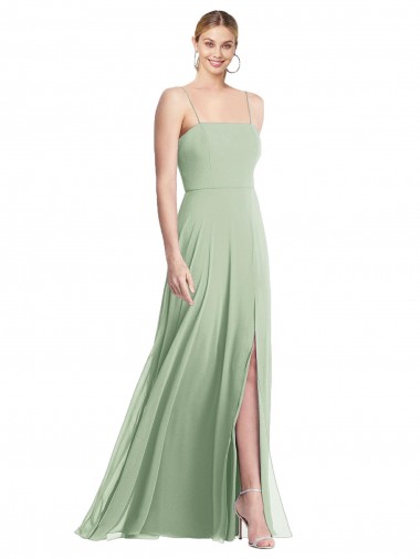 Affordable Sleeveless Sage Low Back Trumpet Spaghetti Straps Formal Dress Canada