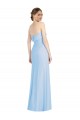 Sleeveless Light Sky Blue Low Back Trumpet Strapless Black Tie Formal Dress
