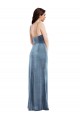 Sleeveless Dusty Blue Low Back Trumpet Spaghetti Straps Formal Dress
