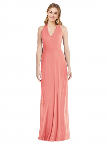 Affordable Sleeveless Desert Rose Trumpet Halter Neck Formal Dress Canada
