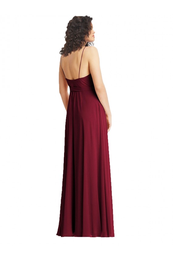 Sleeveless Smoke Green Trumpet Spaghetti Straps Formal Dress