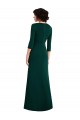 Long Sleeves Dark Green V-Back Trumpet V-Neck Formal Dress