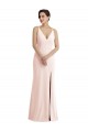 Sleeveless Pink V-Back Trumpet V-Neck Formal Dress