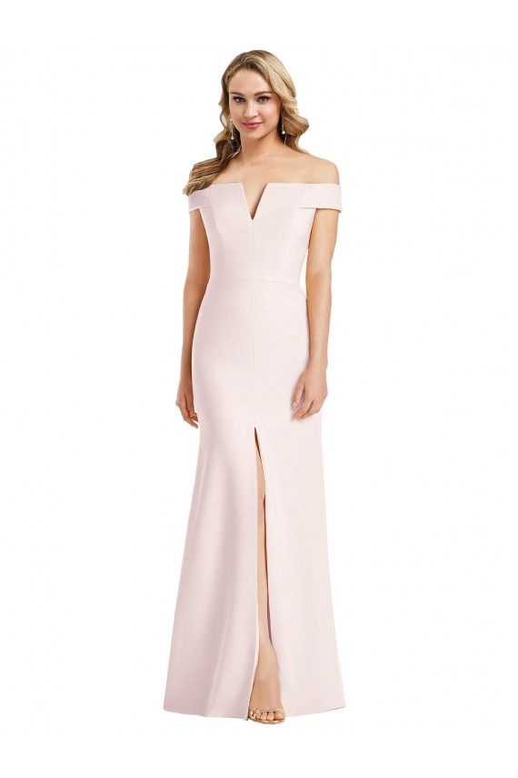 Sleeveless Pink Trumpet Off the Shoulder Formal Dress